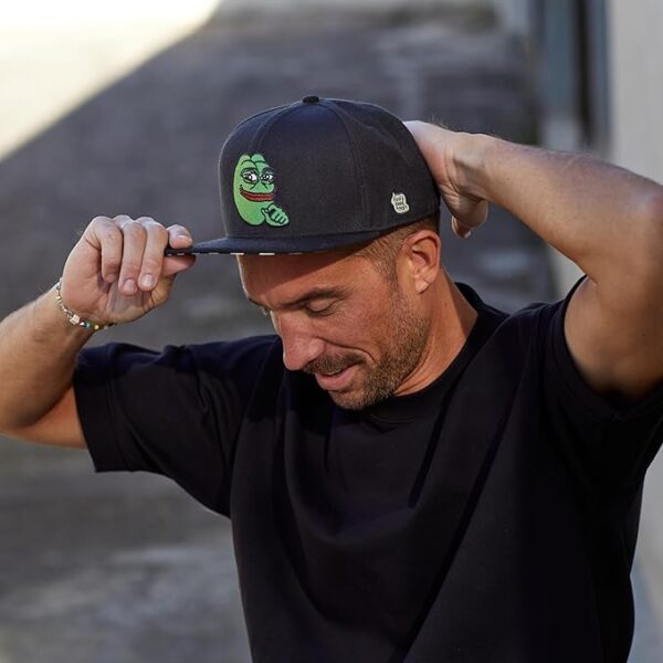Cadency® Gorra Snapback Pepe Coin, color negro, unisex, talla ajustable, Negro , Talla única - Imagen 6