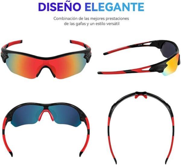 Gafas de Sol Polarizadas Gafas de Sol Deportivas Unisex Protección UV400 con Monturas Ligeras para Esquiando Ciclismo Carrera Surf Golf Conduciendo - Imagen 2