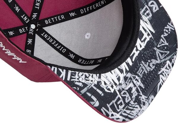 Nebelkind Gorra-Snapback Cap Balaclava Rojo, Hombre Mujer Unisex, Talla Unica, tamaño Ajustable, Gorra de béisbol Moda, Estilo Streetwear, Gorras de béisbol con Visera Recta - Imagen 3