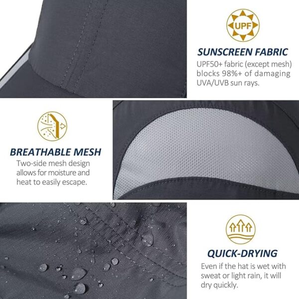 GADIEMKENSD Gorra para Correr Al Aire Libre De Secado Rápido y Transpirable De Sólo - Imagen 4