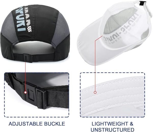 AYPOW Gorra de Béisbol para Hombre Mujeres, Paquete de 2 Malla Transpirable de Verano Gorras de Sol de Béisbol, Gorra de Béisbol de Secado Rápido Hombres Mujeres - Imagen 4