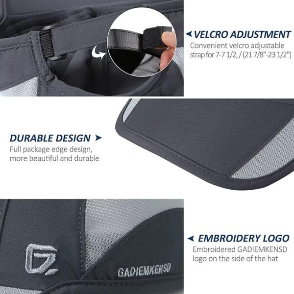GADIEMKENSD Gorra para Correr Al Aire Libre De Secado Rápido y Transpirable De Sólo - Imagen 5