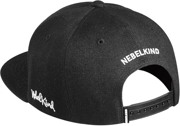 Nebelkind Gorra-Snapback Cap Rec. One Nero, Hombre Mujer Unisex, Talla Unica, tamaño Ajustable, Gorra de béisbol Moda, Estilo Streetwear, Gorras de béisbol con Visera Recta - Imagen 6