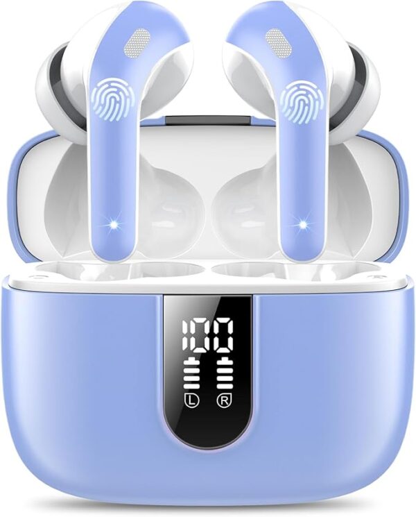 Auriculares Inalámbricos Bluetooth, Auriculares Bluetooth 5.3, 4 Mic con Reducción de Ruido ENC, 50H con Graves, Cascos Inalambricos Bluetooth IP7 Impermeable, Carga Rápida USB-C, Ajuste Cómodo - Imagen 13