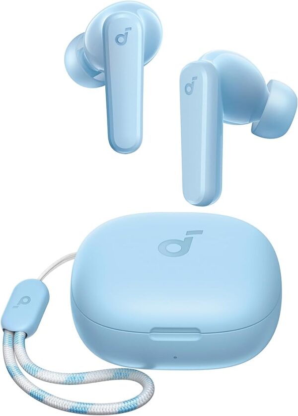 Auriculares inalámbricos Bluetooth by Anker, diafragmas de 10mm con Big Bass, Auriculares Bluetooth 5.3, Reproducción 30H, IPX5, 2 micros para Llamadas nítidas con IA, EQ Personalizado