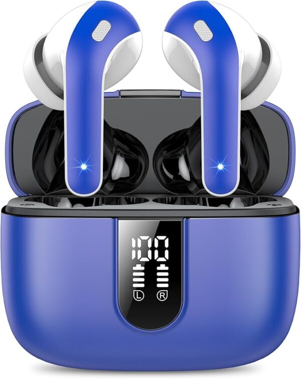 Auriculares Inalámbricos Bluetooth, Auriculares Bluetooth 5.3, 4 Mic con Reducción de Ruido ENC, 50H con Graves, Cascos Inalambricos Bluetooth IP7 Impermeable, Carga Rápida USB-C, Ajuste Cómodo - Imagen 8