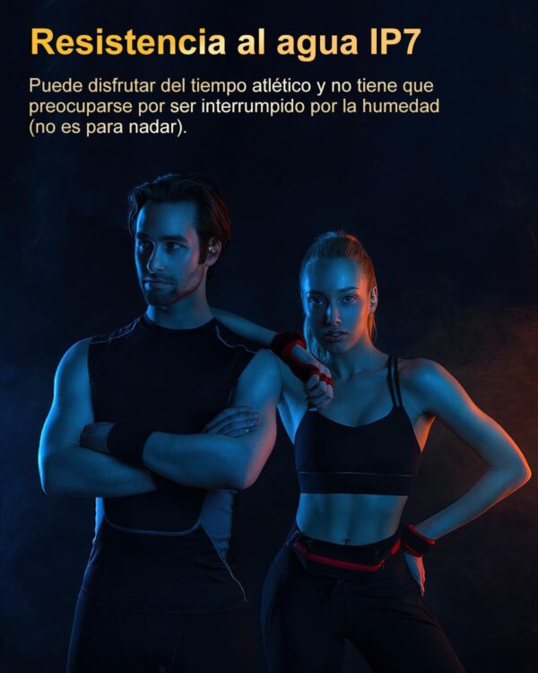 Jesebang Auriculares Inalámbricos Deportivos, Auriculares Bluetooth 5.3 con HD Micrófono, Sonido Premium, 40H de Reproducción, Pantalla LED, Cómodos de Llevar, Cascos Inalambricos con Gancho, Negro - Imagen 13