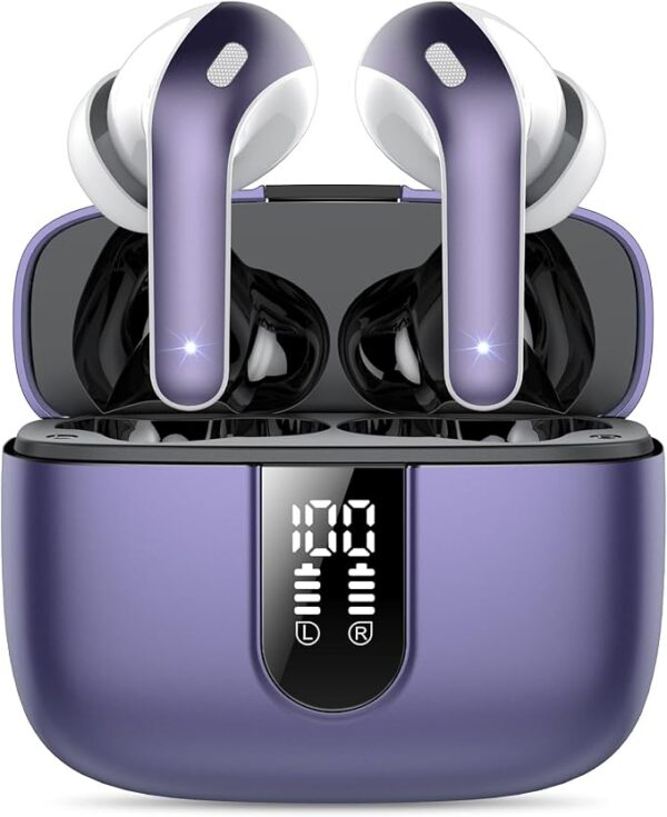 Auriculares Inalámbricos Bluetooth, Auriculares Bluetooth 5.3, 4 Mic con Reducción de Ruido ENC, 50H con Graves, Cascos Inalambricos Bluetooth IP7 Impermeable, Carga Rápida USB-C, Ajuste Cómodo - Imagen 11