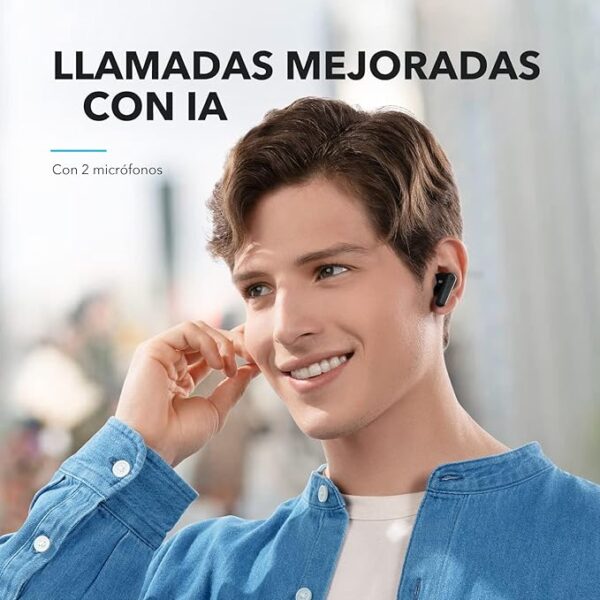 Auriculares inalámbricos Bluetooth by Anker, diafragmas de 10mm con Big Bass, Auriculares Bluetooth 5.3, Reproducción 30H, IPX5, 2 micros para Llamadas nítidas con IA, EQ Personalizado - Imagen 7