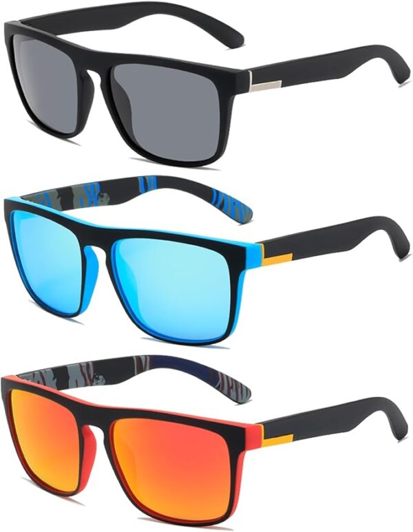 3 Pares Gafas de Sol Polarizadas, Gafas Polarizadas, Gafas de Sol Hombre Polarizadas, Gafas de Sol Polarizadas para Hombre Mujer, Gafas de Sol Mujer Polarizadas, Protección UV