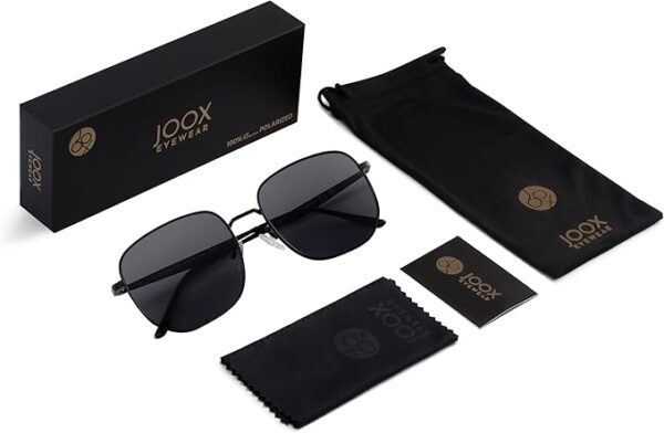 JOOX gafas de sol cuadradas grandes para hombre y mujer, protección uv400 y moderna montura metálica - Imagen 3